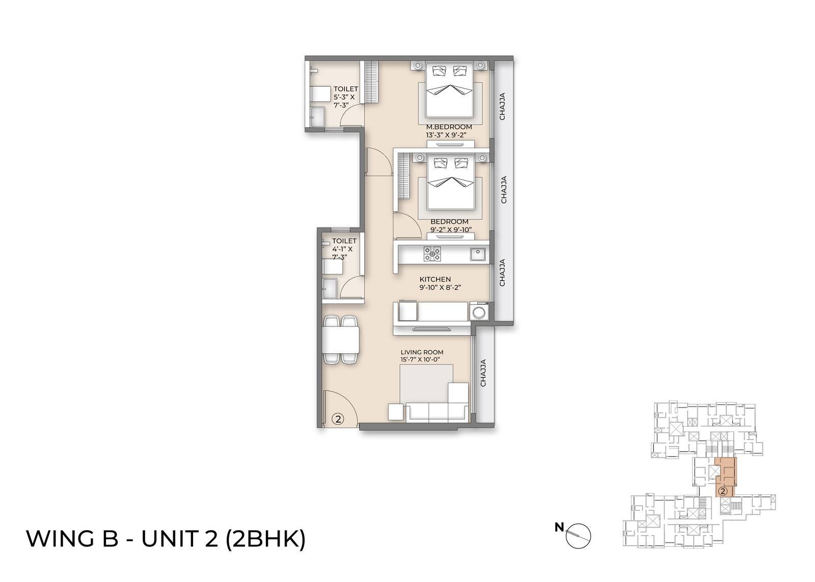Wing B Floor Plan unit 2